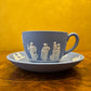 Vintage Wedgwood Blue Jasperware Tea Cup & Saucer