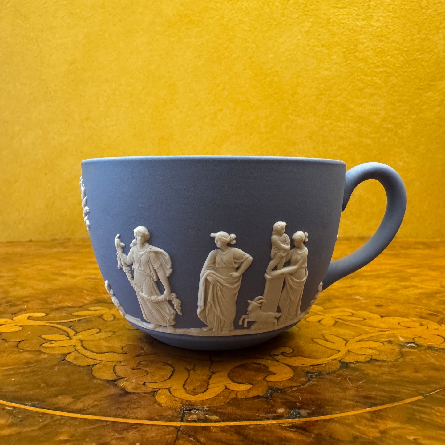 Vintage Wedgwood Blue Jasperware Tea Cup & Saucer