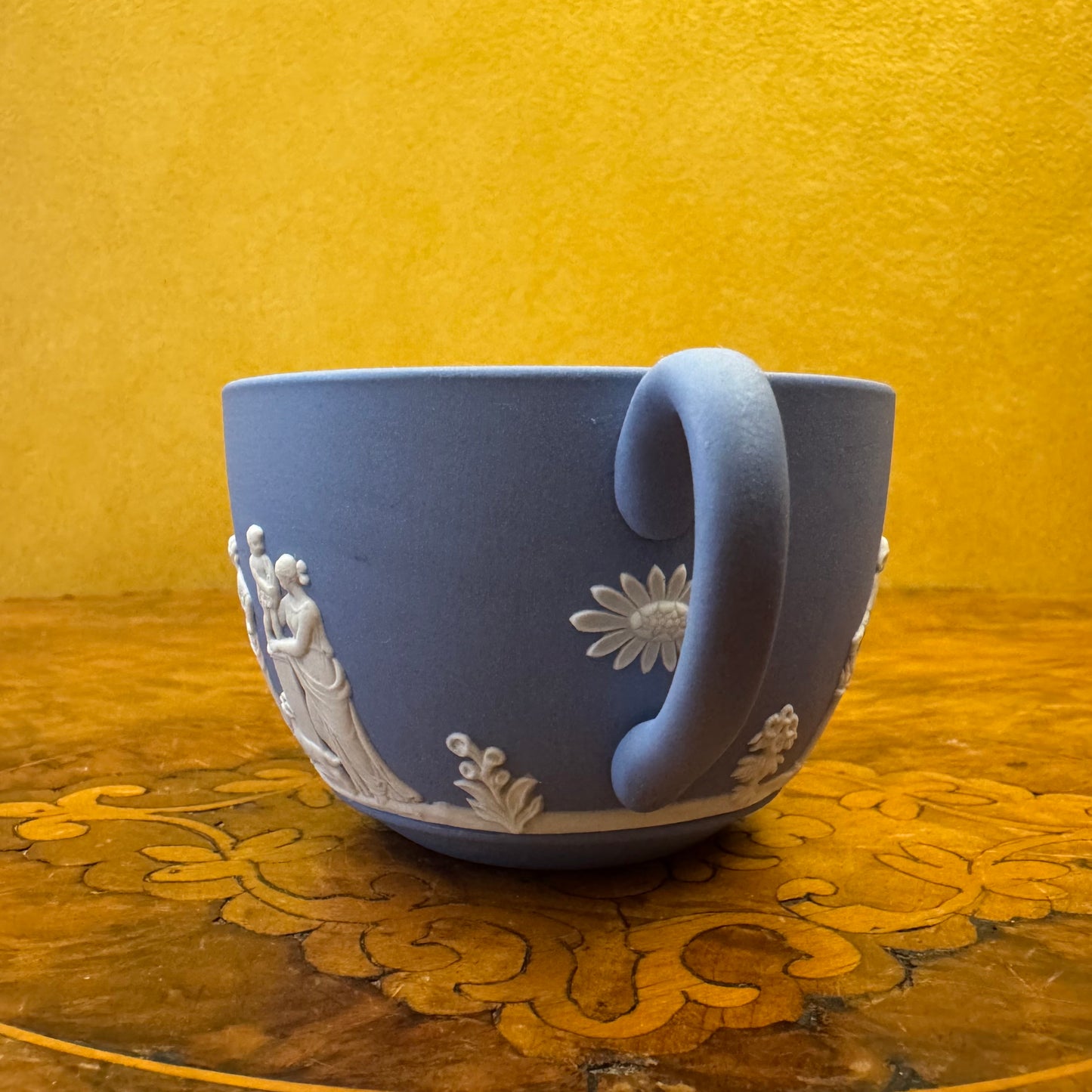 Vintage Wedgwood Blue Jasperware Tea Cup & Saucer