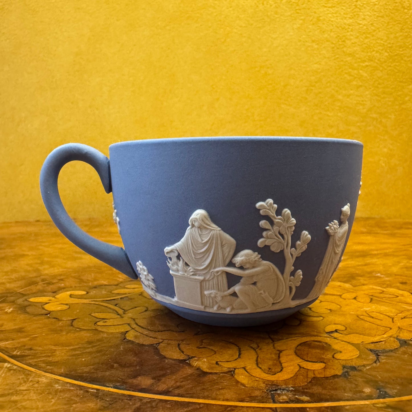 Vintage Wedgwood Blue Jasperware Tea Cup & Saucer