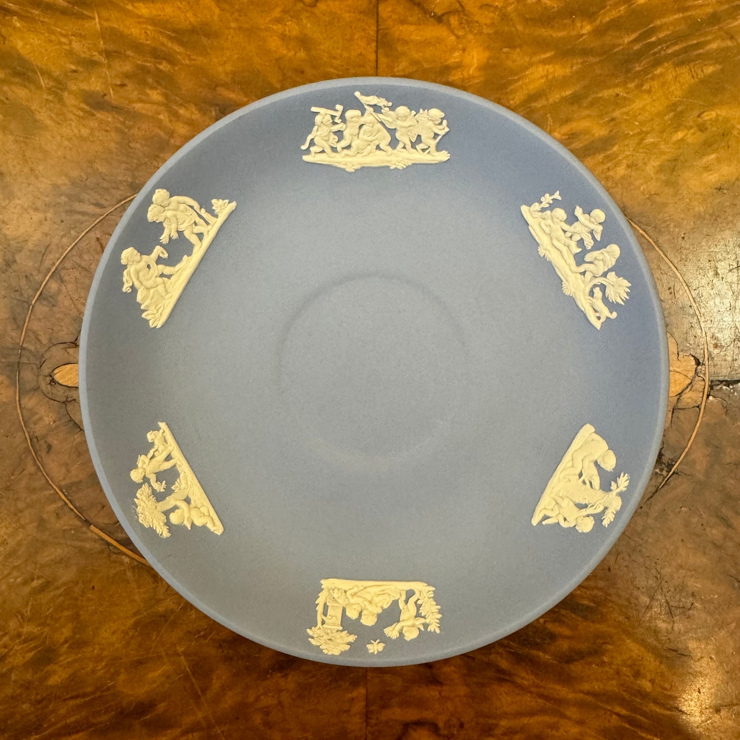 Vintage Wedgwood Blue Jasperware Tea Cup & Saucer