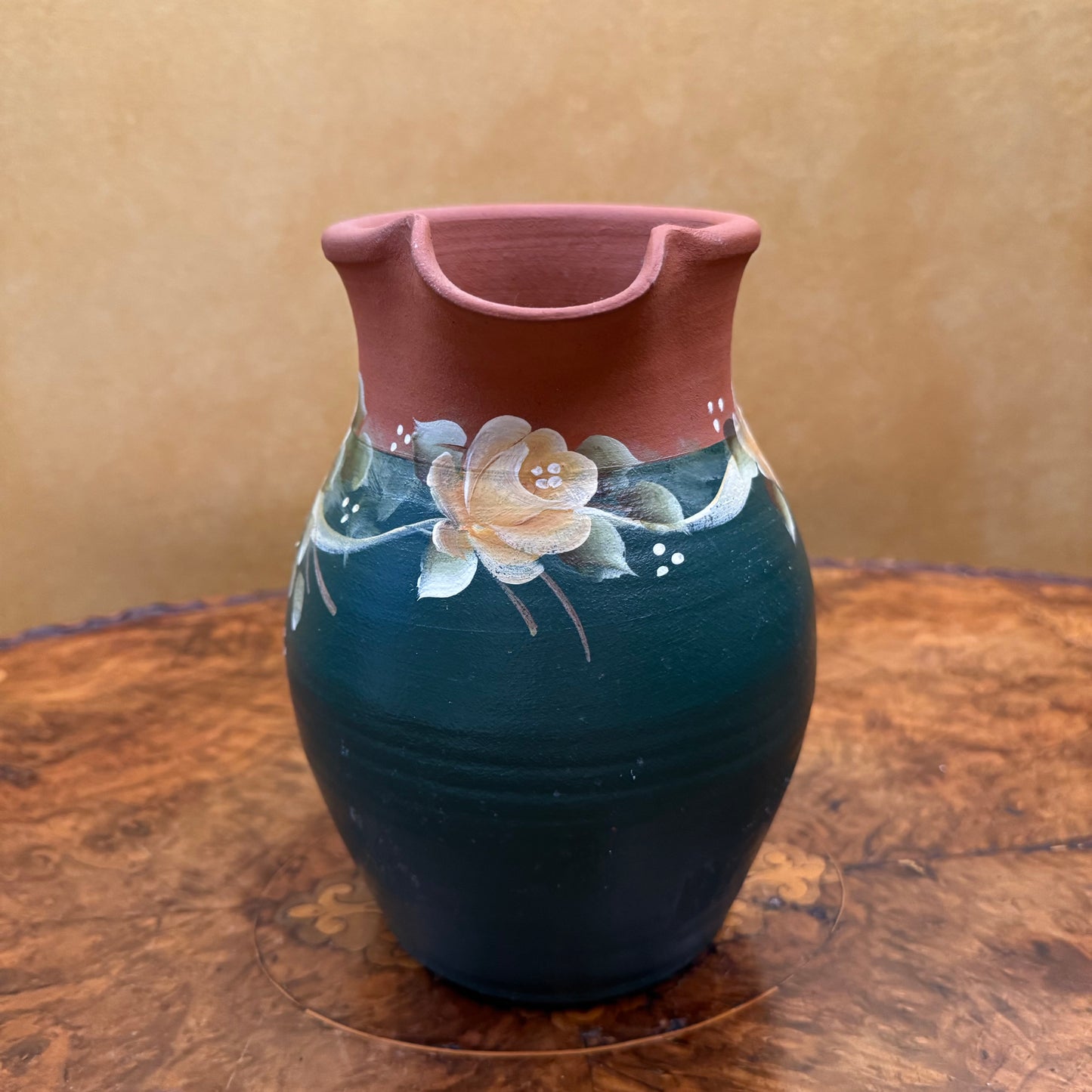 Terracotta Hand-Painted Jug Pitcher