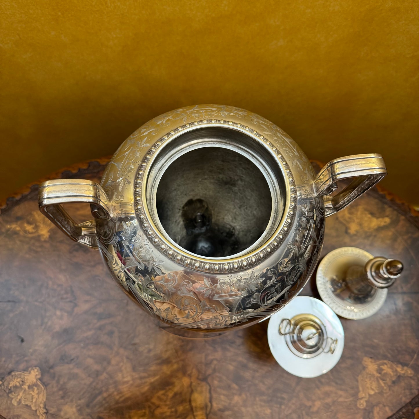 Vintage Silver Plate Samovar Tea Coffee Urn