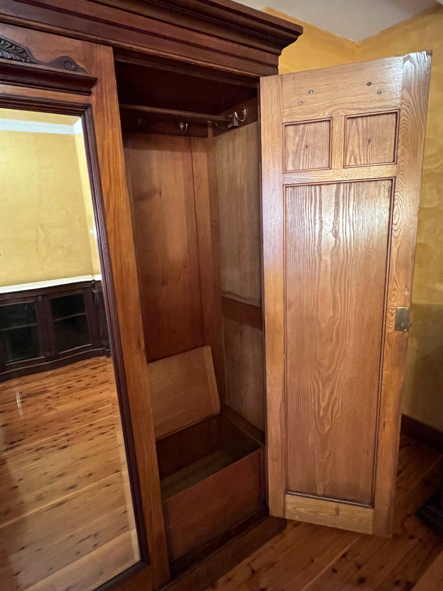 Antique Anthony Hordens Two Door with Mirror Wardrobe