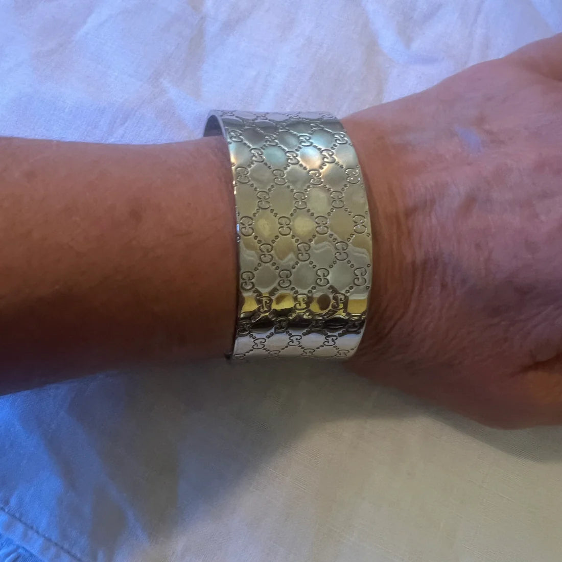 Sterling Silver Plate Gucci Style Cuff
