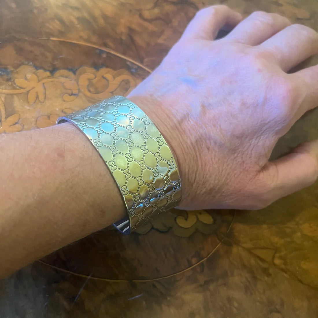 Sterling Silver Plate Gucci Style Cuff