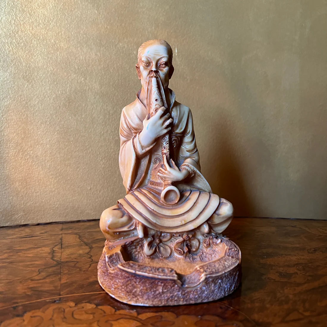 Vintage Resin Ashtray Statues Pair