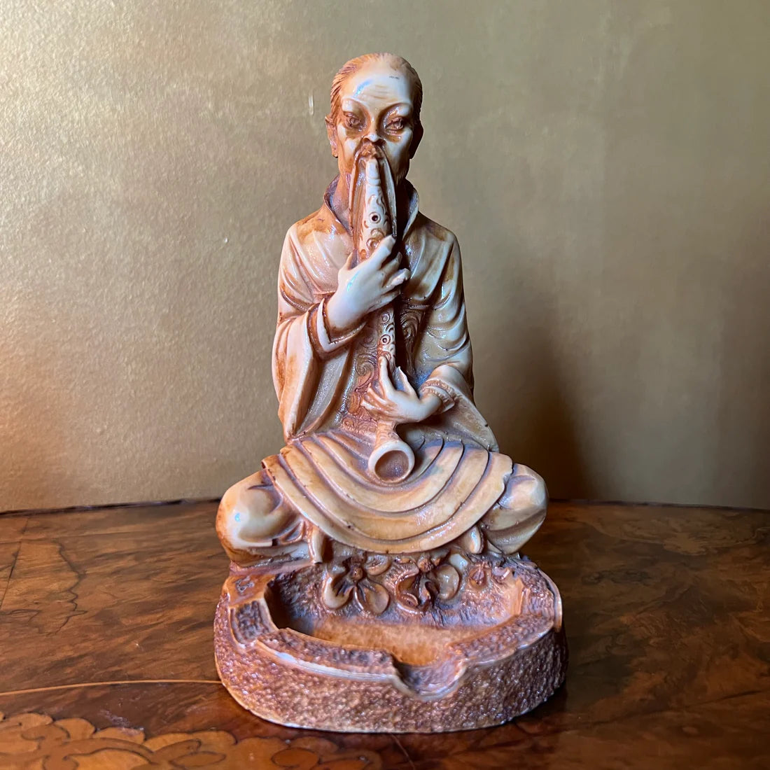 Vintage Resin Ashtray Statues Pair