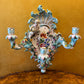 Antique 19th Century Meissen Porcelain Wall Candelabra Scones Pair