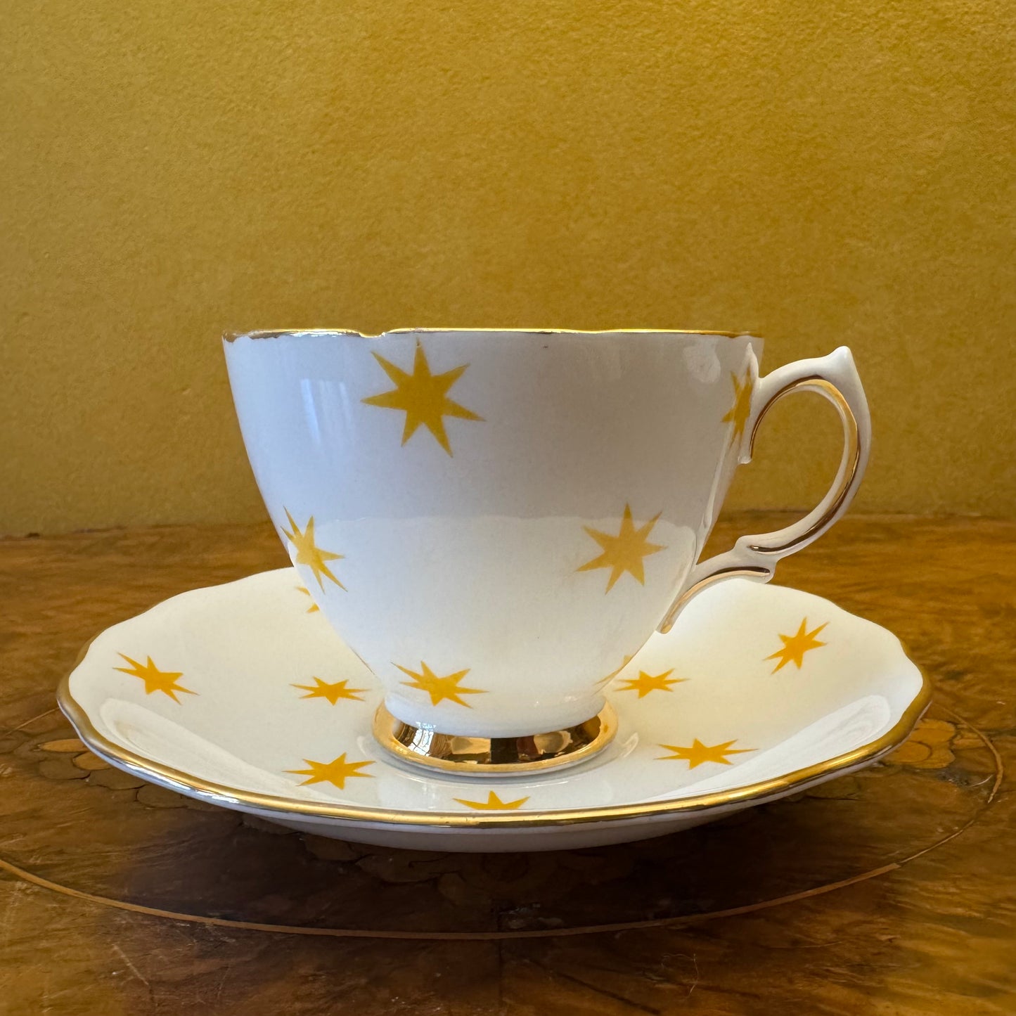 Royal Vale Star Print Tea Cup & Saucer