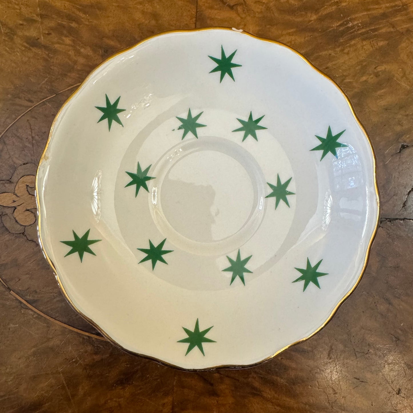 Vintage Royal Vale Green Star Tea Cup & Saucer