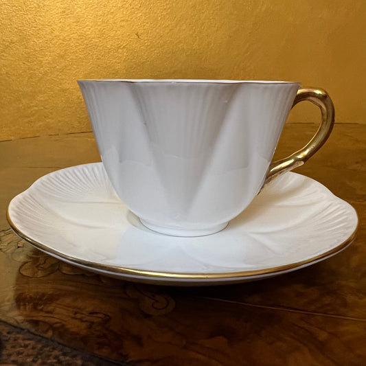 Vintage Shelley White Dainty Tea Cup & Saucer