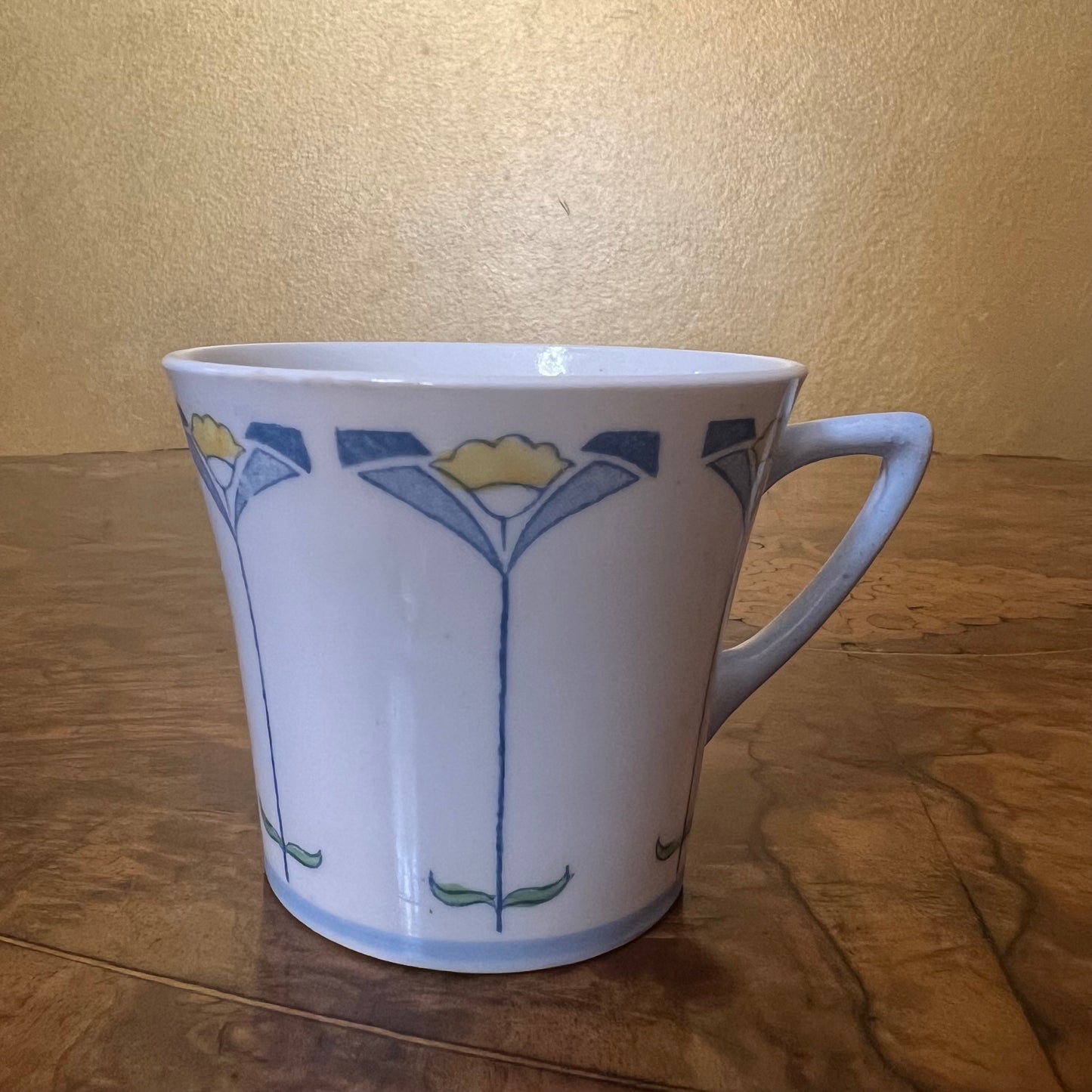 Antique Heathcote Thos Webb & Sons Blue Tea Cup Trio Set