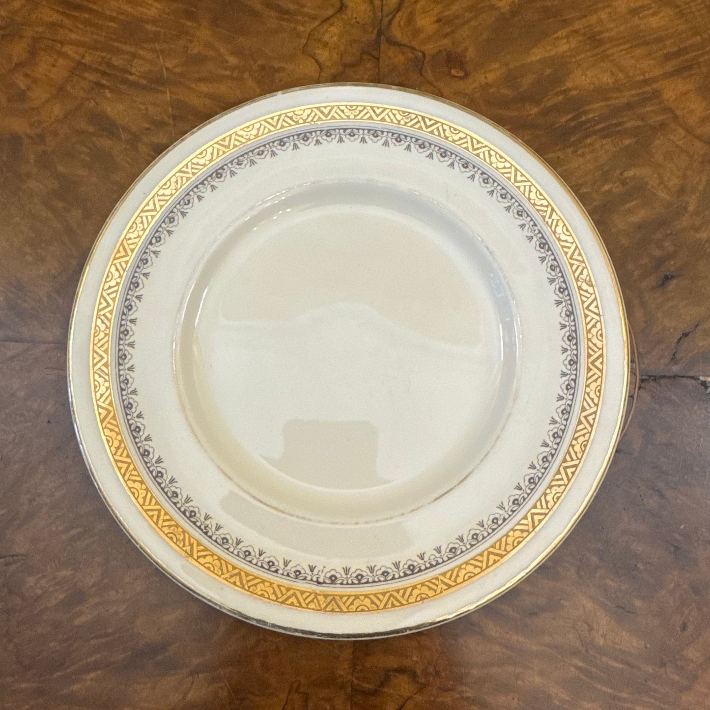 Vintage Myott Gold Print Tea Cup Trio Set