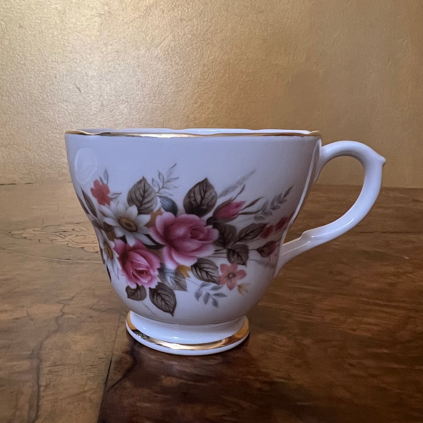 Vintage Duchess Rose Print Tea Cup Trio Set