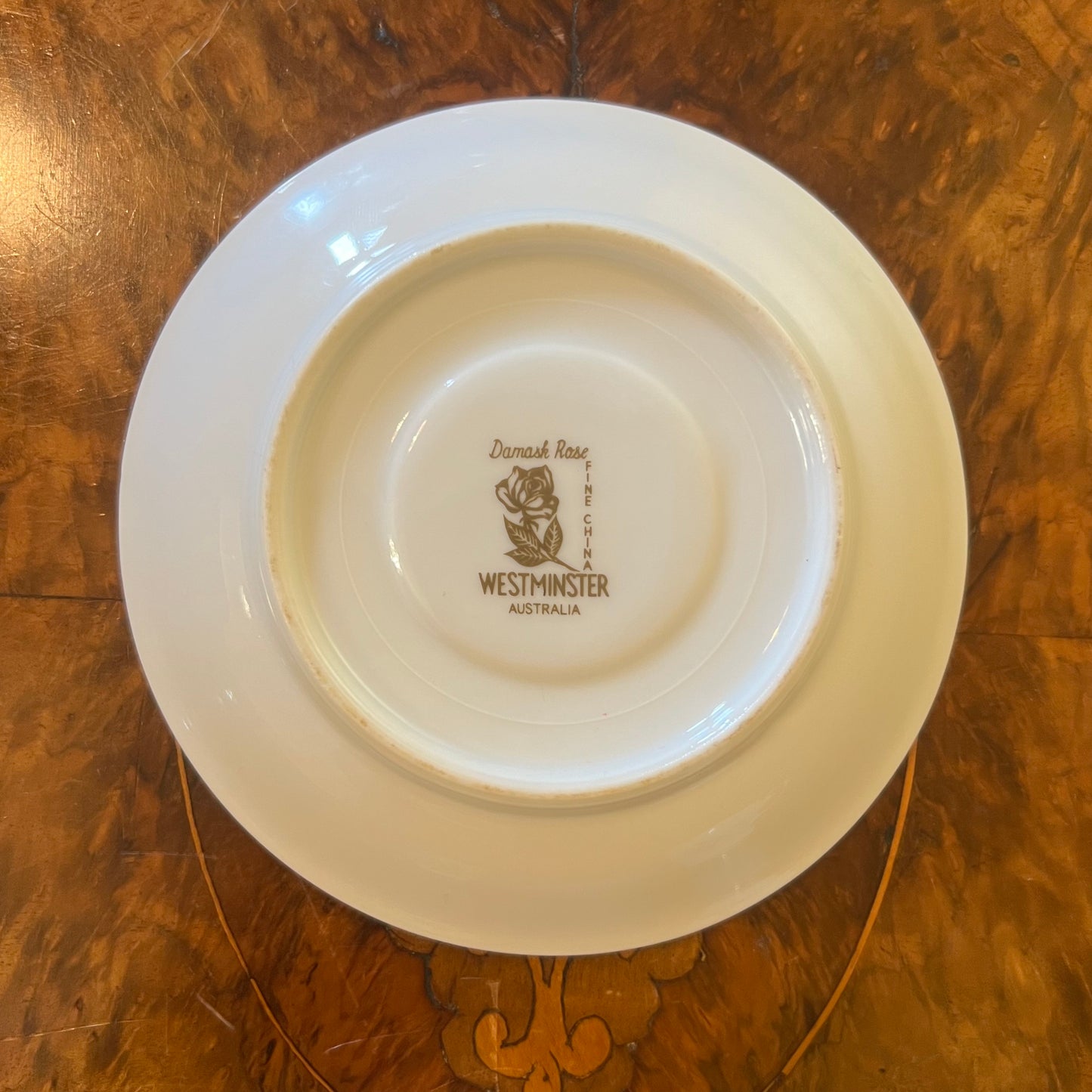 Vintage Westminster Damask Rose Saucer