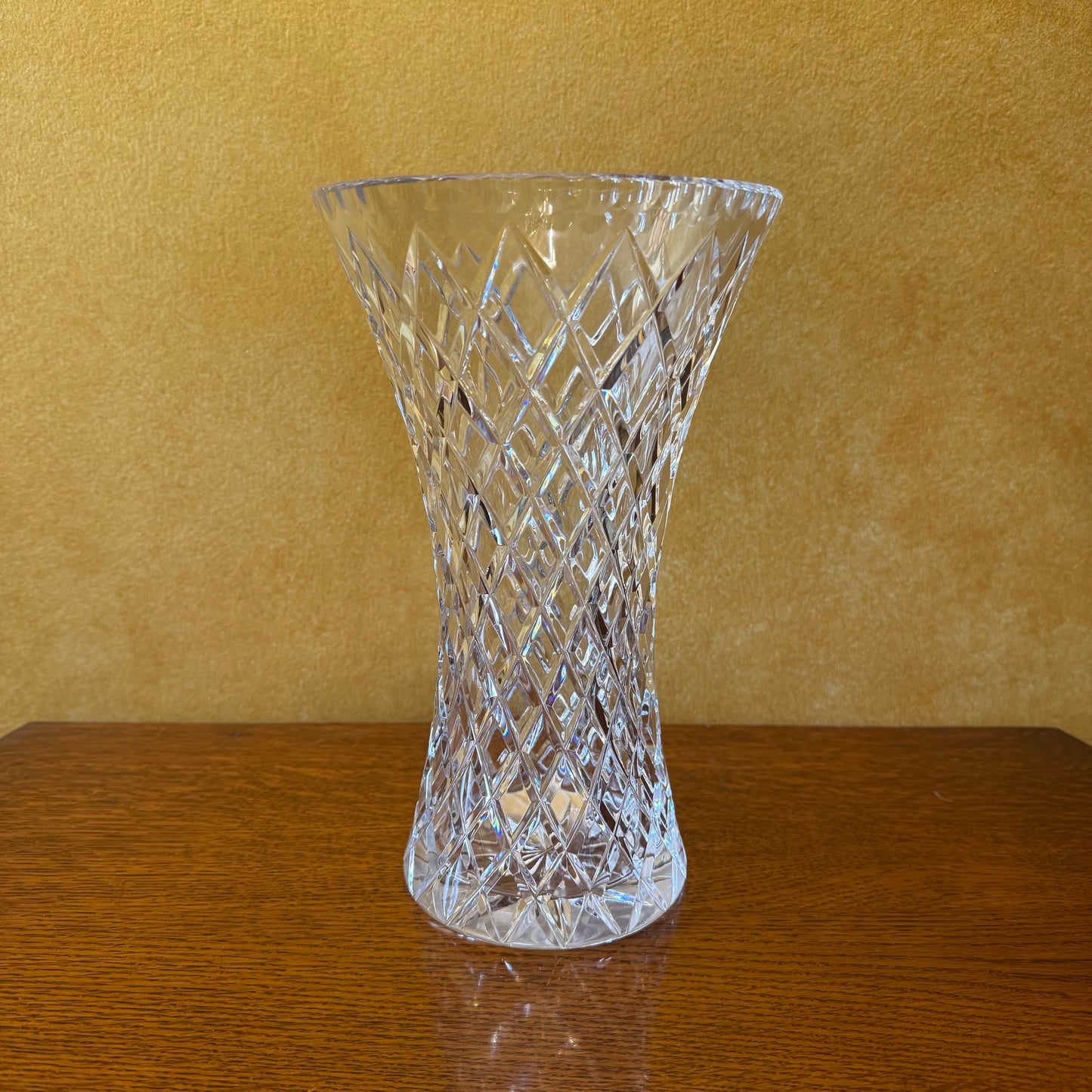 Vintage Crystal Hour Glass Vase