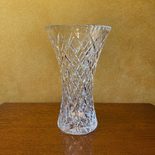 Vintage Crystal Hour Glass Vase