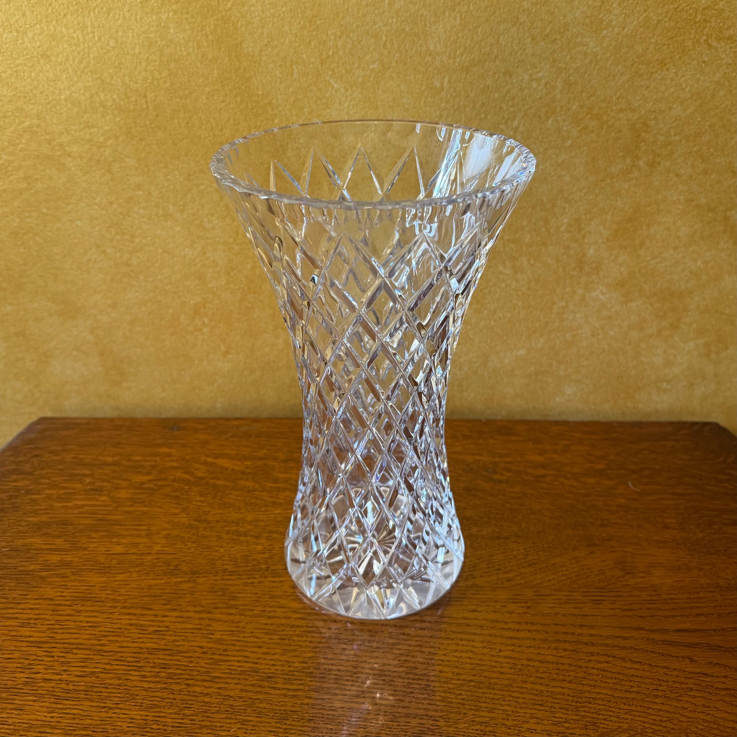 Vintage Crystal Hour Glass Vase