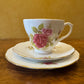 Vintage Duchess Rose Print Tea Cup Trio Set