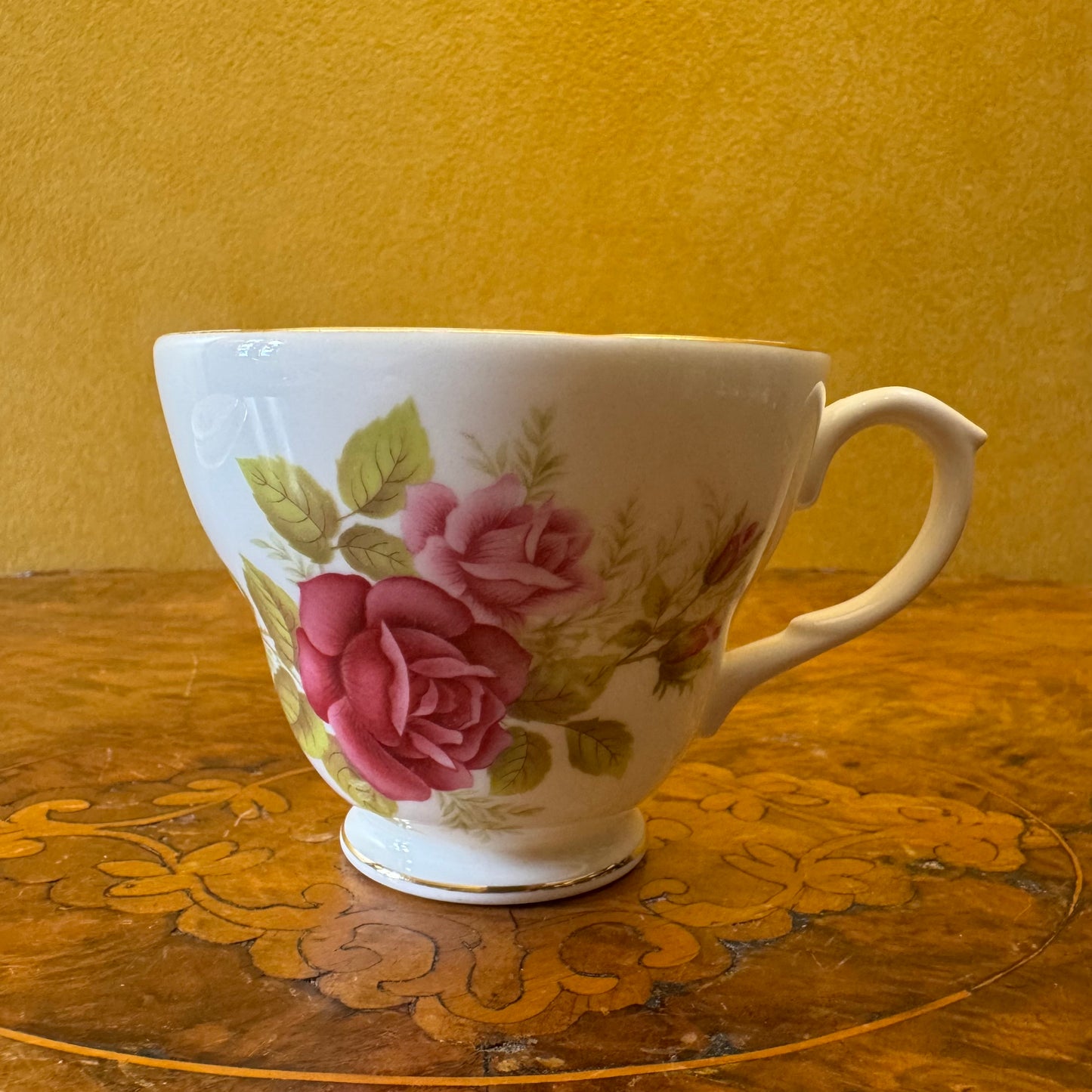 Vintage Duchess Rose Print Tea Cup Trio Set