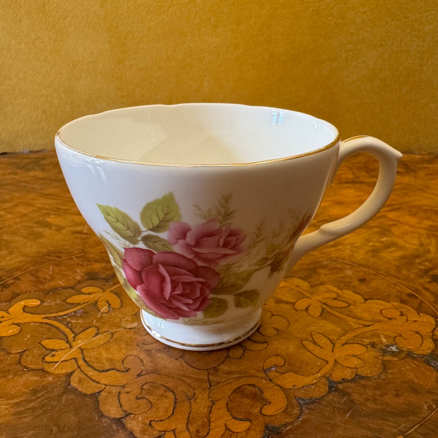 Vintage Duchess Rose Print Tea Cup Trio Set