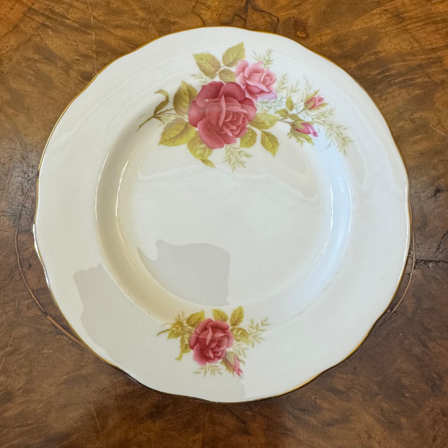 Vintage Duchess Rose Print Tea Cup Trio Set