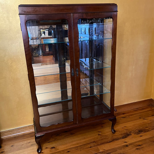 Vintage Mahogany Glass Display Cabinet