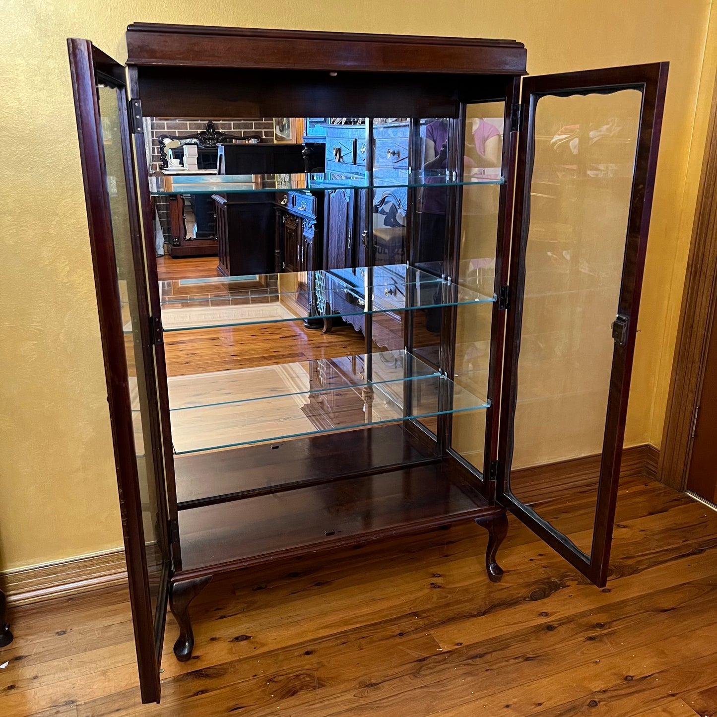 Vintage Mahogany Glass Display Cabinet