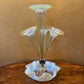 Antique 19th Century Green Uranium Opalescent Art Glass Trumpet Epergne