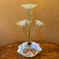 Antique 19th Century Green Uranium Opalescent Art Glass Trumpet Epergne