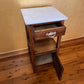 Antique 19th Century French Oak Marble Bedside Table