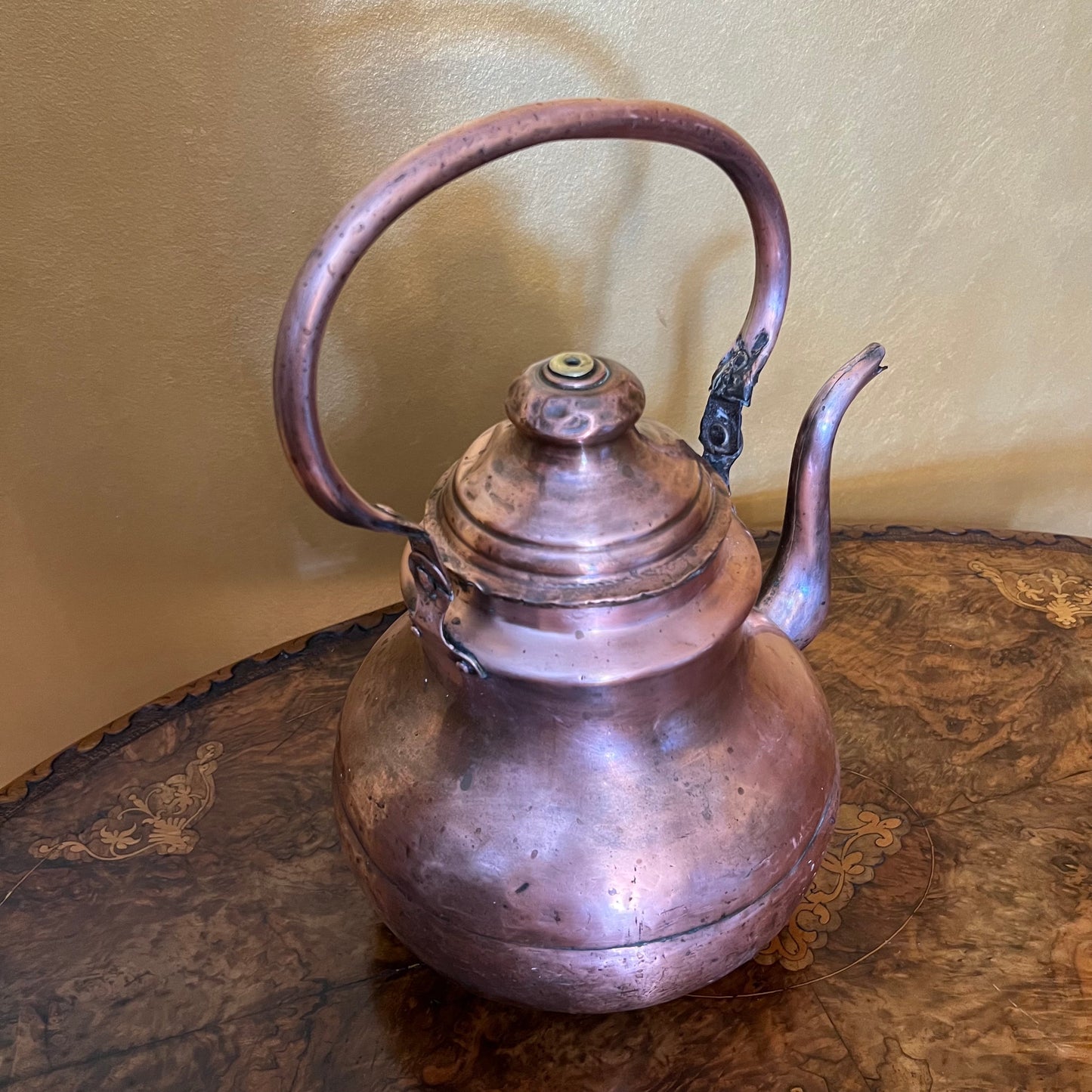 Antique French Copper Large Kettle Pot