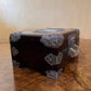 Vintage Rosewood Jade Brass Jewellery Box With Key