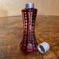 Antique 1898 Sterling Silver Red Glass Perfume Bottle
