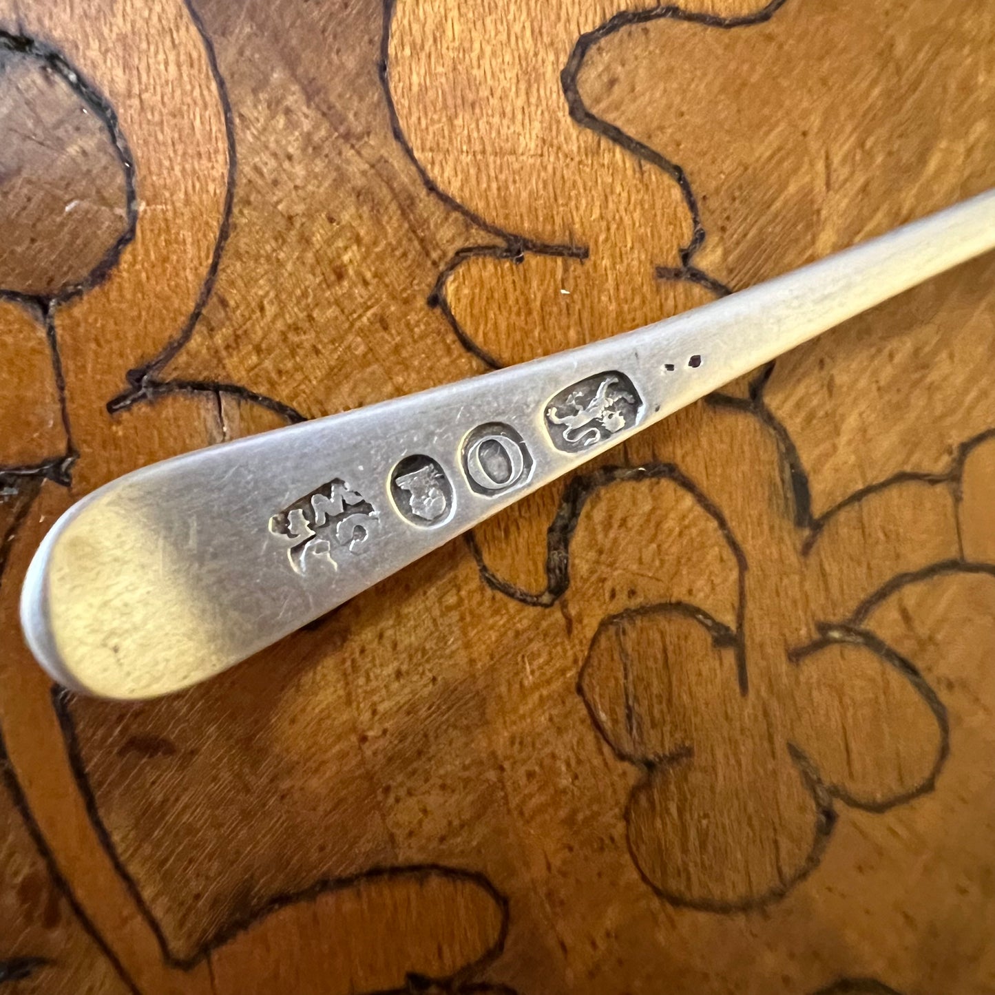 Antique 1786 Georgian Sterling Silver Condiment Spoon