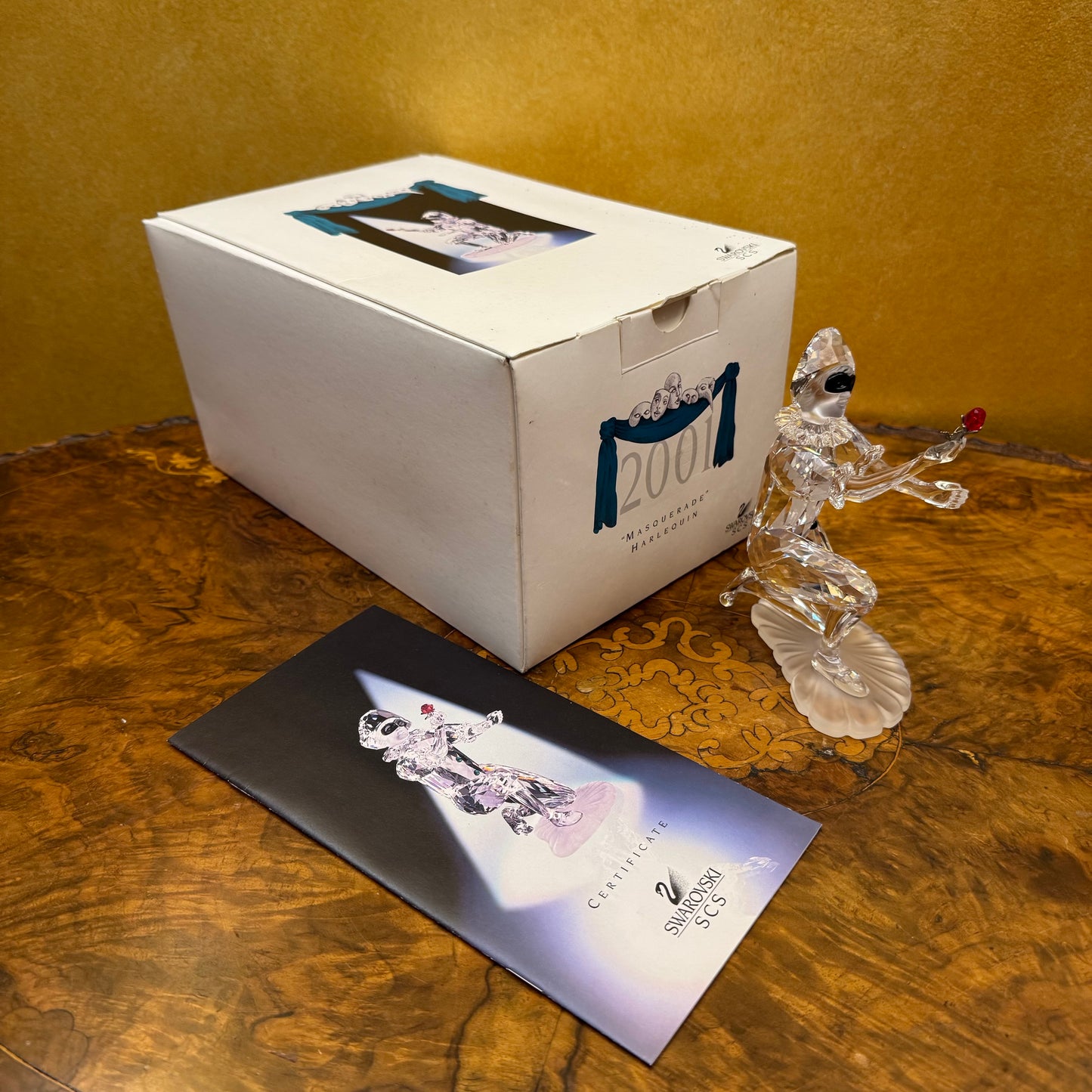Swarovski Crystal Masquerade 2001 Harlequin Figurine