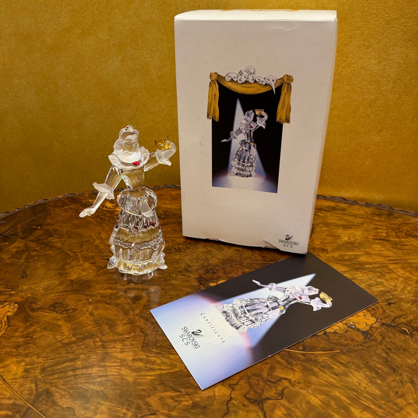 Swarovski Crystal Masquerade 2000 Columbine Figurine