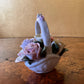 Vintage Porcelain Rose Basket Ornament