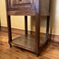 Antique French Oak Marble Top Bed Side Table