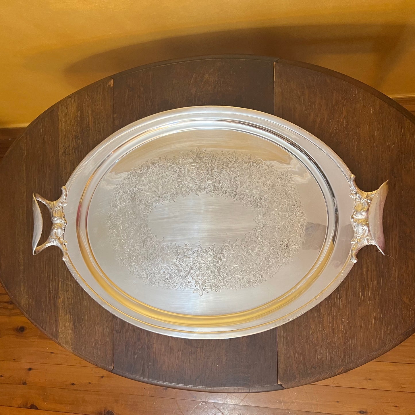 Vintage Silver Plated Large Oval Tray