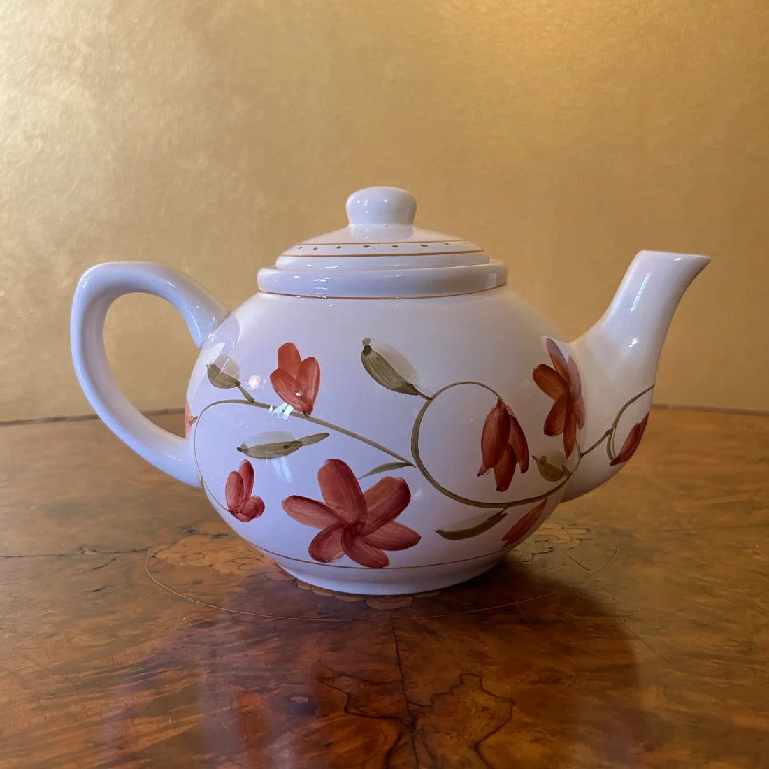 Vintage Autumn Floral Teapot