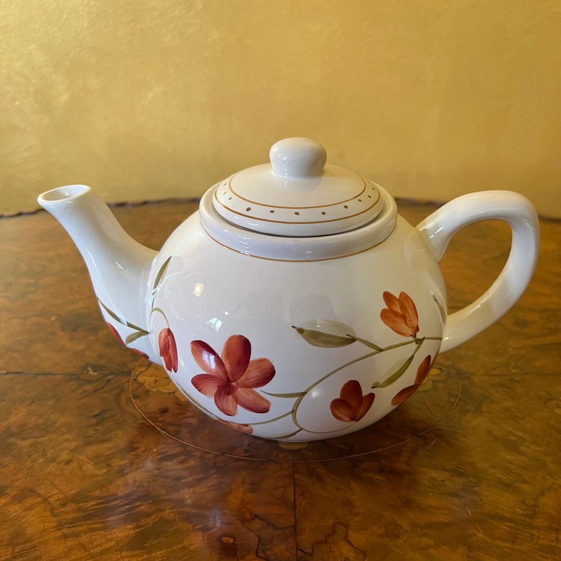 Vintage Autumn Floral Teapot