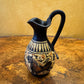 Vintage Black Horse Print Pottery Small Jug