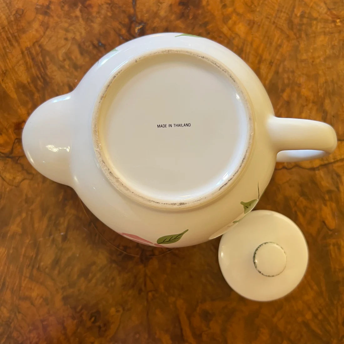 Pink Rose Print Teapot