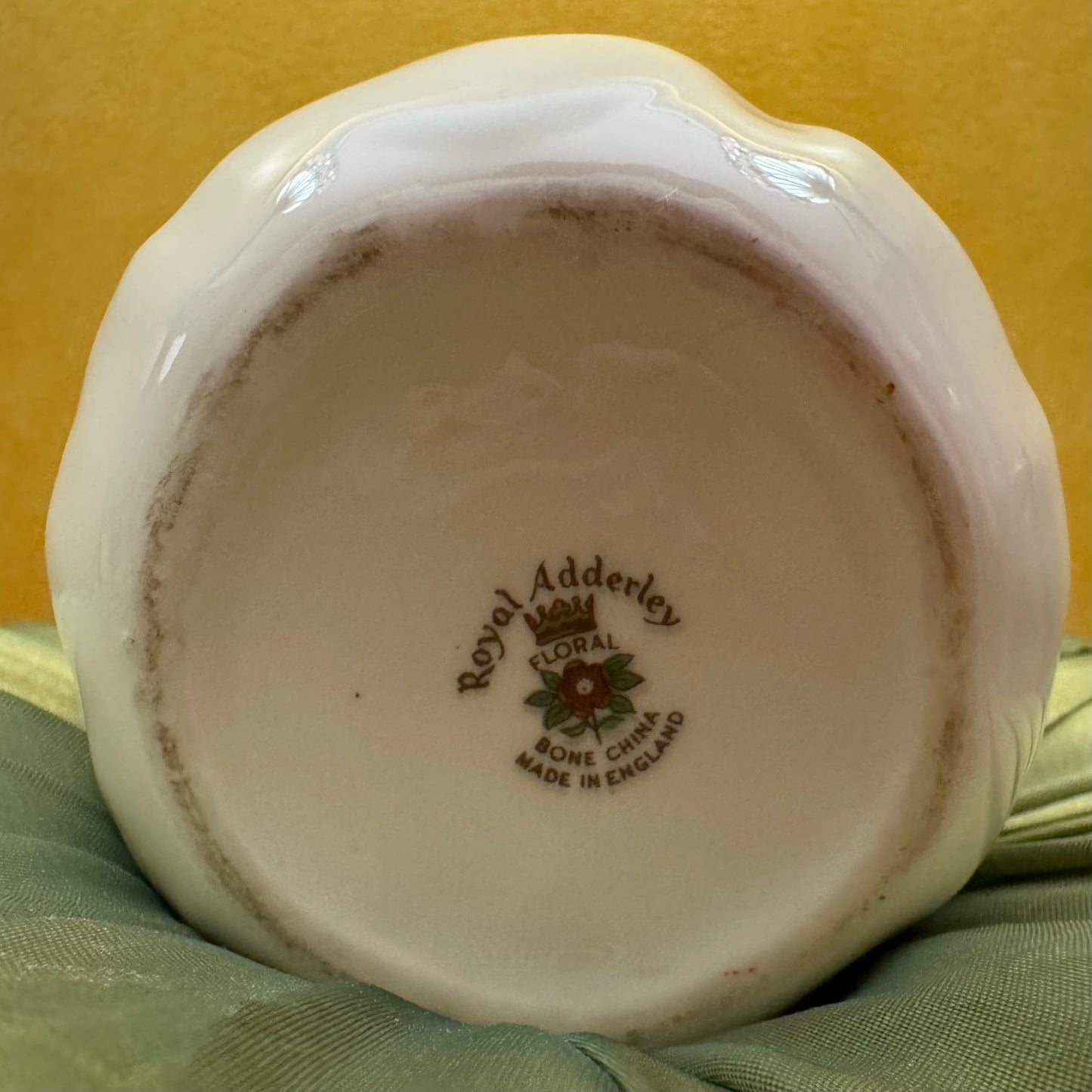 Vintage Royal Adderley Bone China Rose Floral Bouquet Basket Ornament