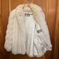 Vintage 1980s Saga White Fox Fur Mid Length Coat