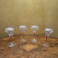 Red Teardrop Stem Margarita Glasses Set Of Eight