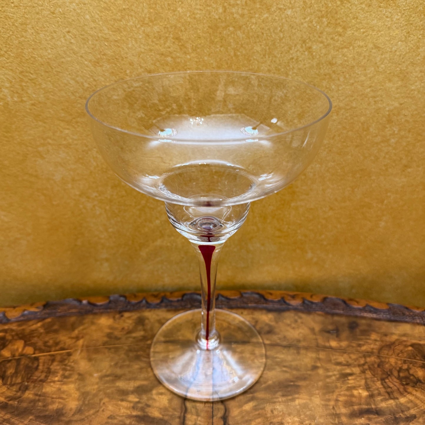 Red Teardrop Stem Margarita Glasses Set Of Eight