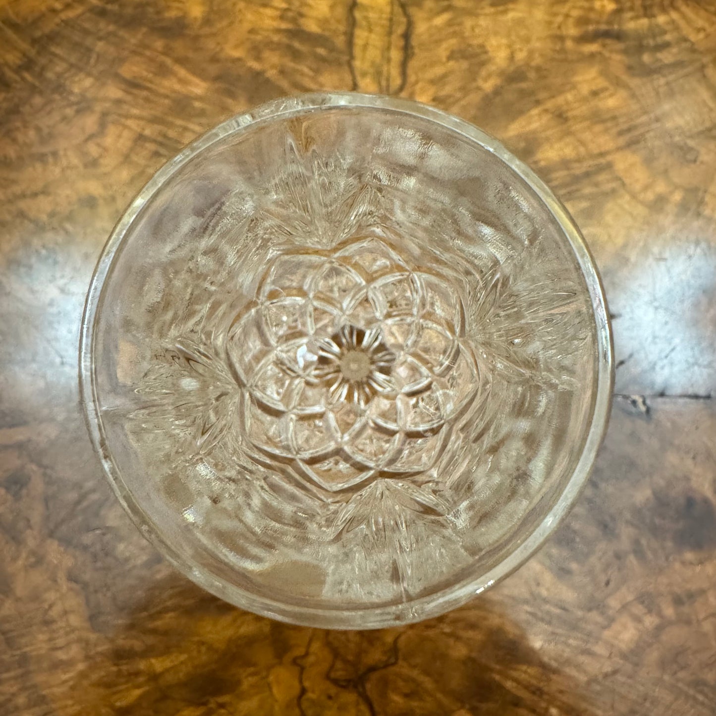 Vintage Crystal Cut Champagne Flutes Set Of Five